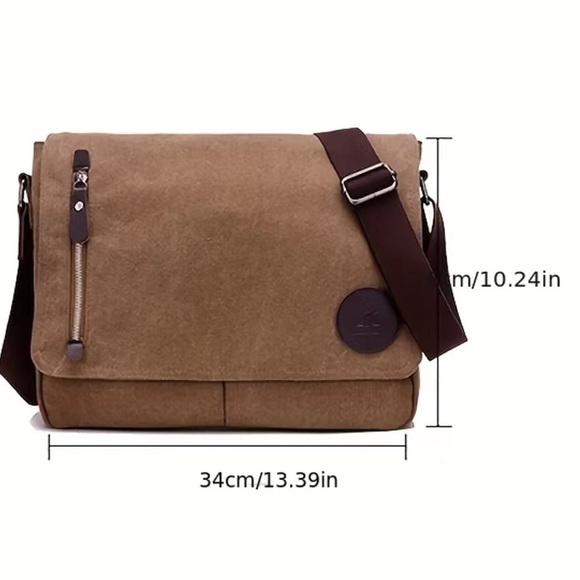 NWT canvas Messenger GRAY Work/Computer/13.3” Laptop/iPad Bag - Picture 5 of 7